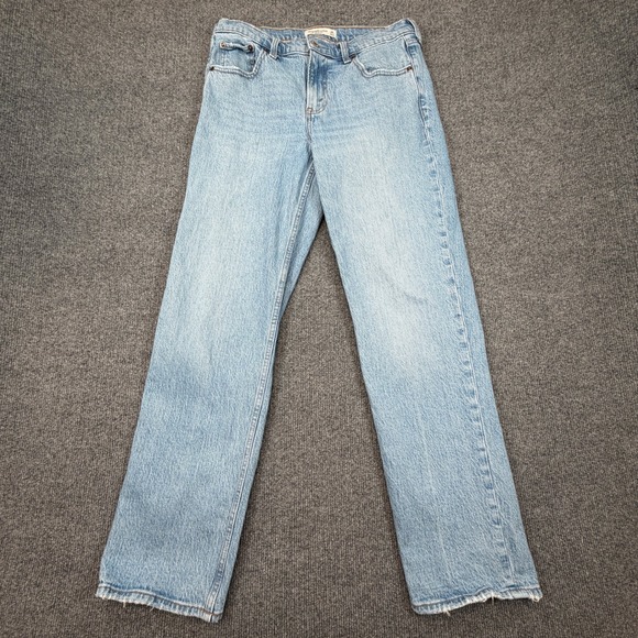 Abercrombie & Fitch Denim - Abercrombie & Fitch‎ The 90s Straight Jeans Sz 29 Light Wash Mid Rise Distressed